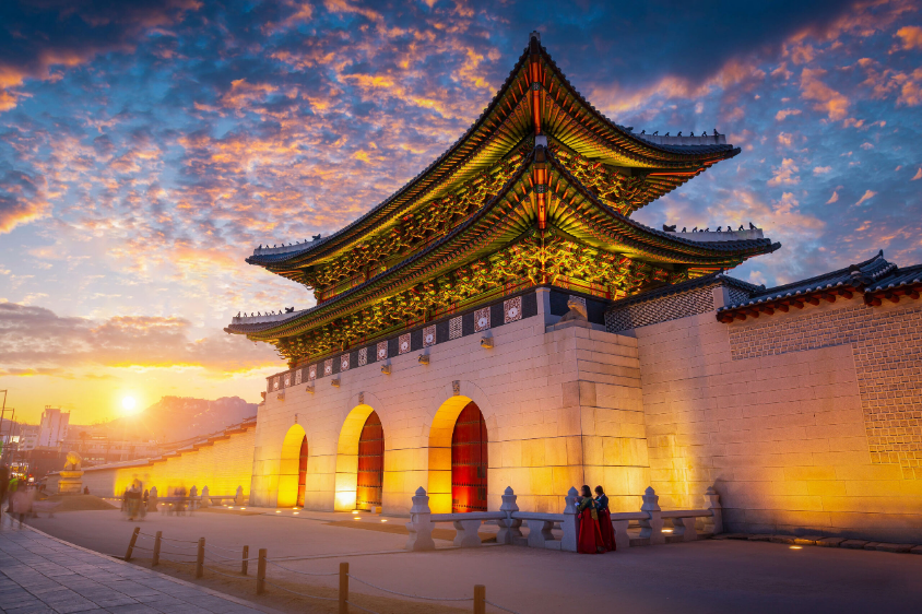 A scenic view of a landmark in South Korea